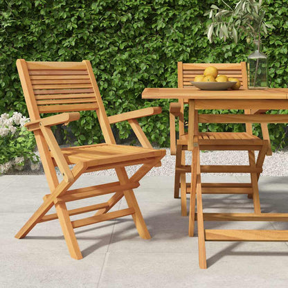 Folding Garden Chairs 2 Pcs 55X62X90 Cm Solid Wood Teak