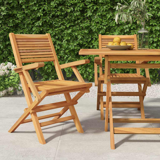 Folding Garden Chairs 2 Pcs 55X62X90 Cm Solid Wood Teak