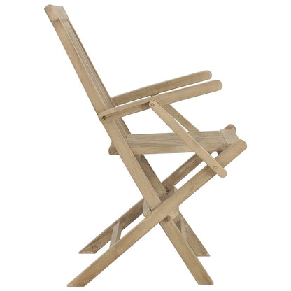 Folding Garden Chairs 2 Pcs Grey 56X61X89 Cm Solid Wood Teak