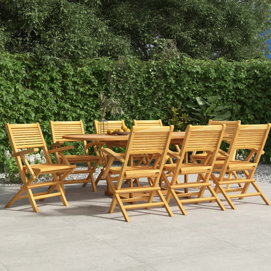 Folding Garden Chairs 2 Pcs 55X62X90 Cm Solid Wood Teak