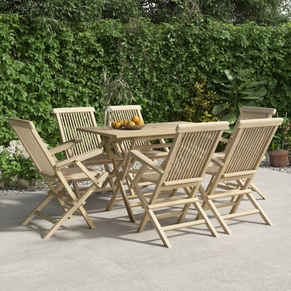 Folding Garden Chairs 2 Pcs Grey 56X61X89 Cm Solid Wood Teak