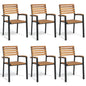 Stackable Garden Chairs 2 Pcs Solid Wood Acacia And Metal