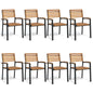 Stackable Garden Chairs 2 Pcs Solid Wood Acacia And Metal