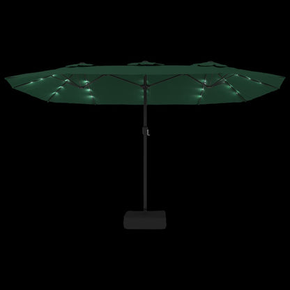 Double-Head Garden Parasol With Leds 449X265 Cm