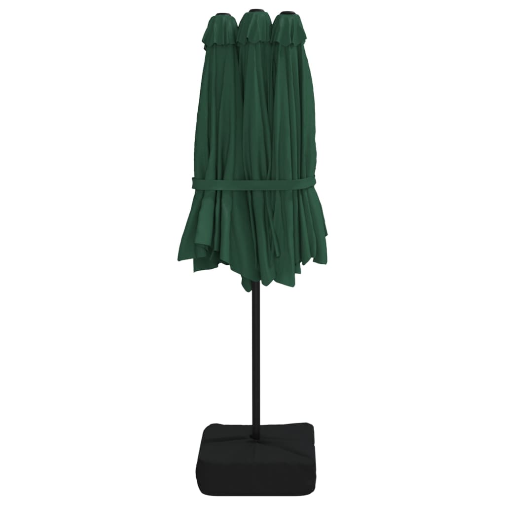 Double-Head Garden Parasol With Leds 449X265 Cm