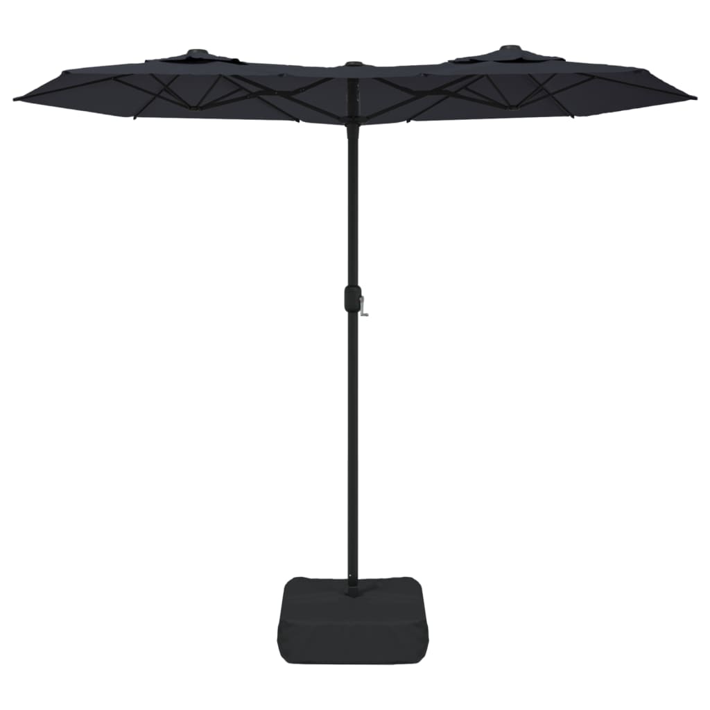 Double-Head Garden Parasol With Leds 316X145 Cm