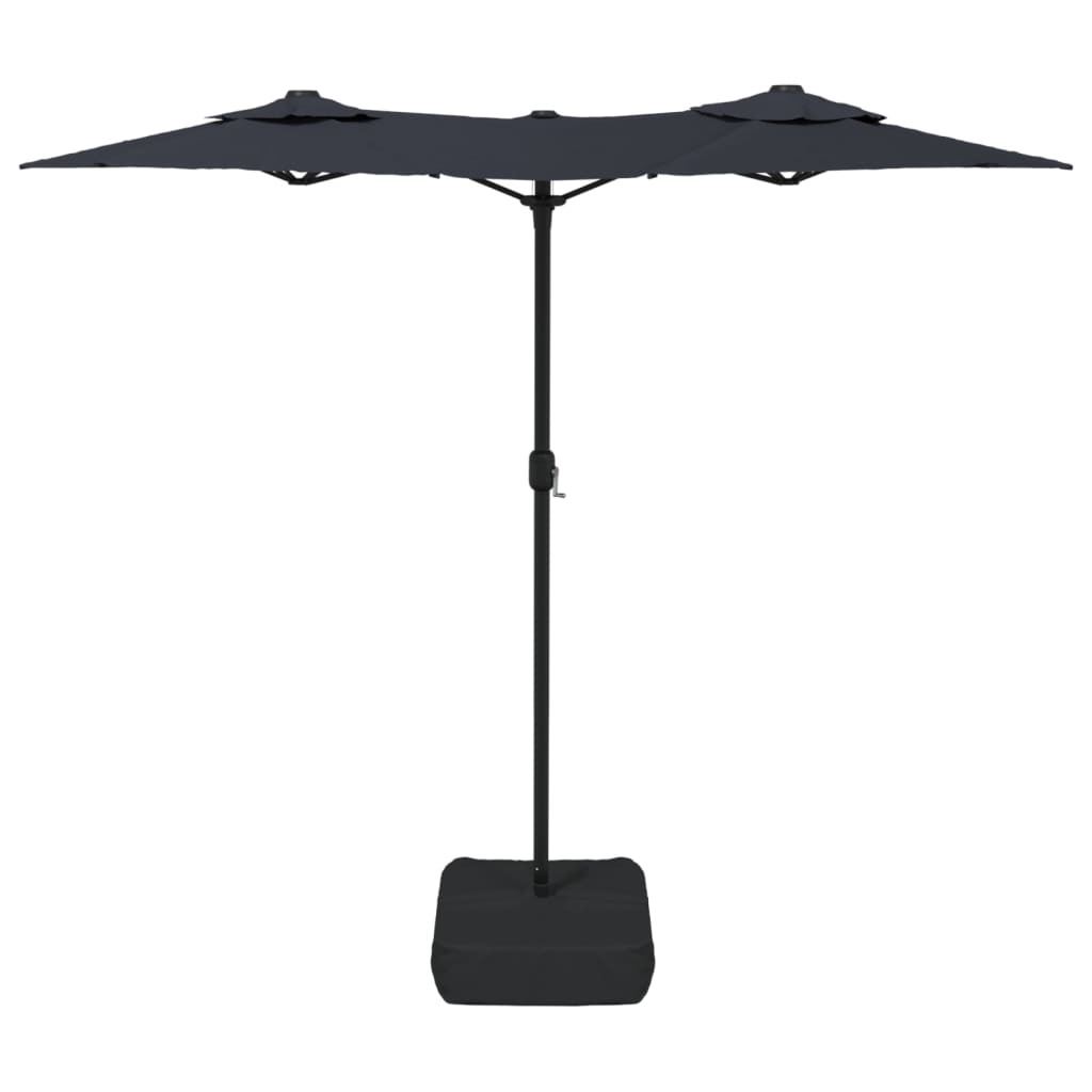 Double-Head Garden Parasol With Leds 316X145 Cm