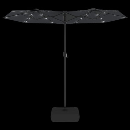 Double-Head Garden Parasol With Leds 316X145 Cm