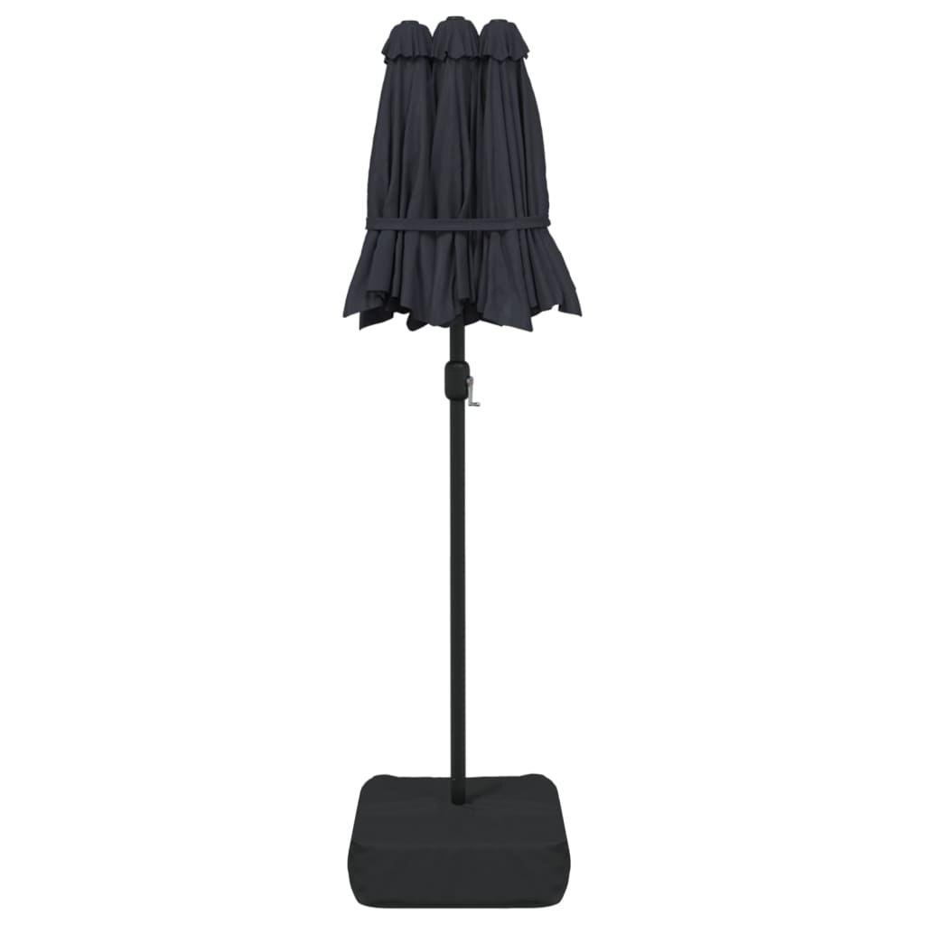 Double-Head Garden Parasol With Leds 316X145 Cm