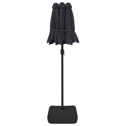 Double-Head Garden Parasol With Leds 316X145 Cm