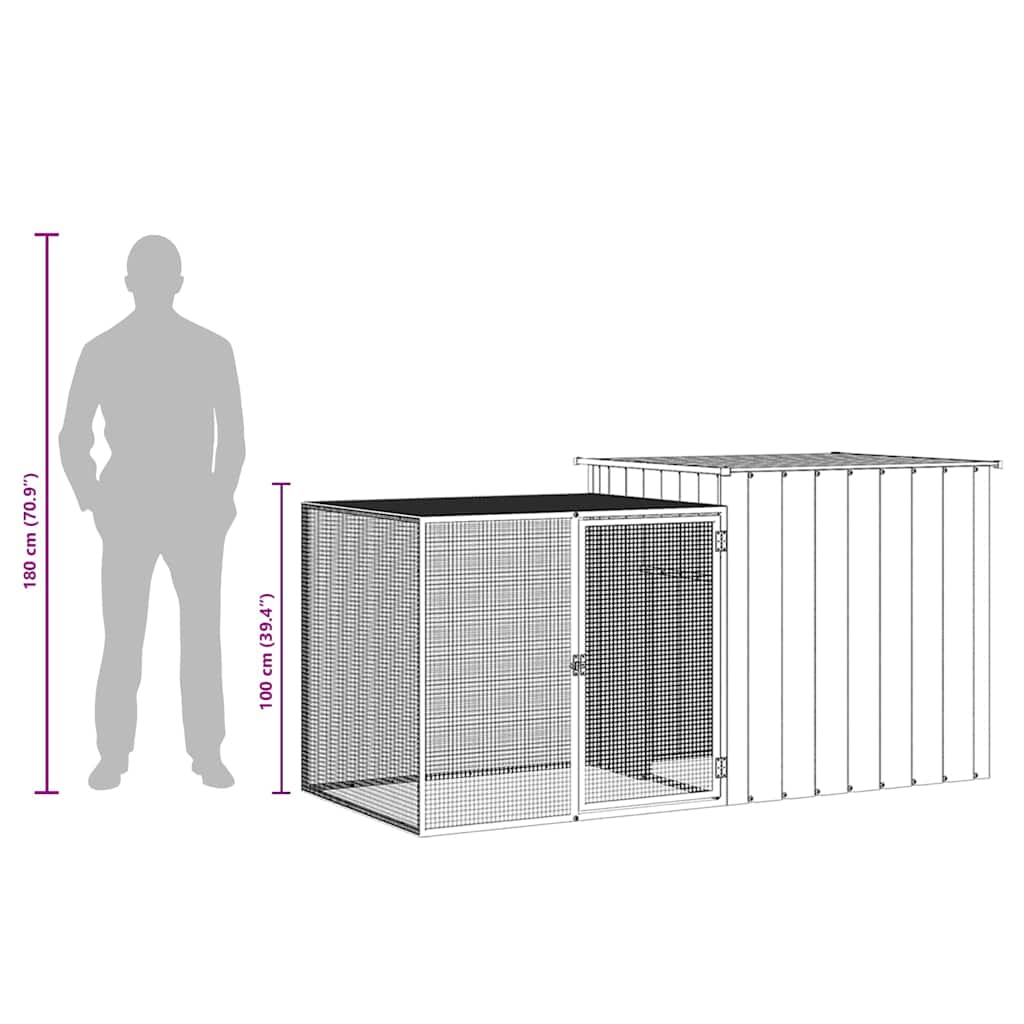 Rabbit Cage 200X91X100 Cm Galvanised Steel