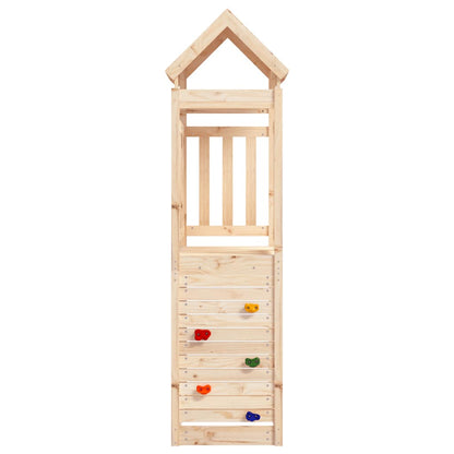 Play Tower With Rockwall 53X110.5X214 Cm Solid Wood Pine