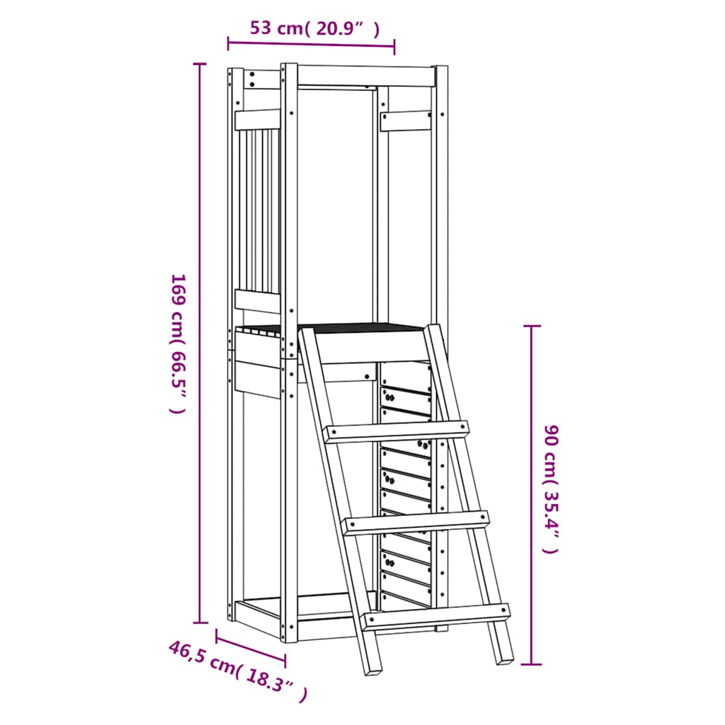 Outdoor Playset 53X46.5X169 Cm Solid Wood Douglas