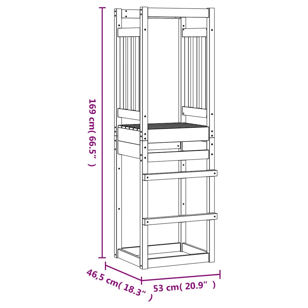 Play Tower 53X46.5X169 Cm Solid Wood Pine