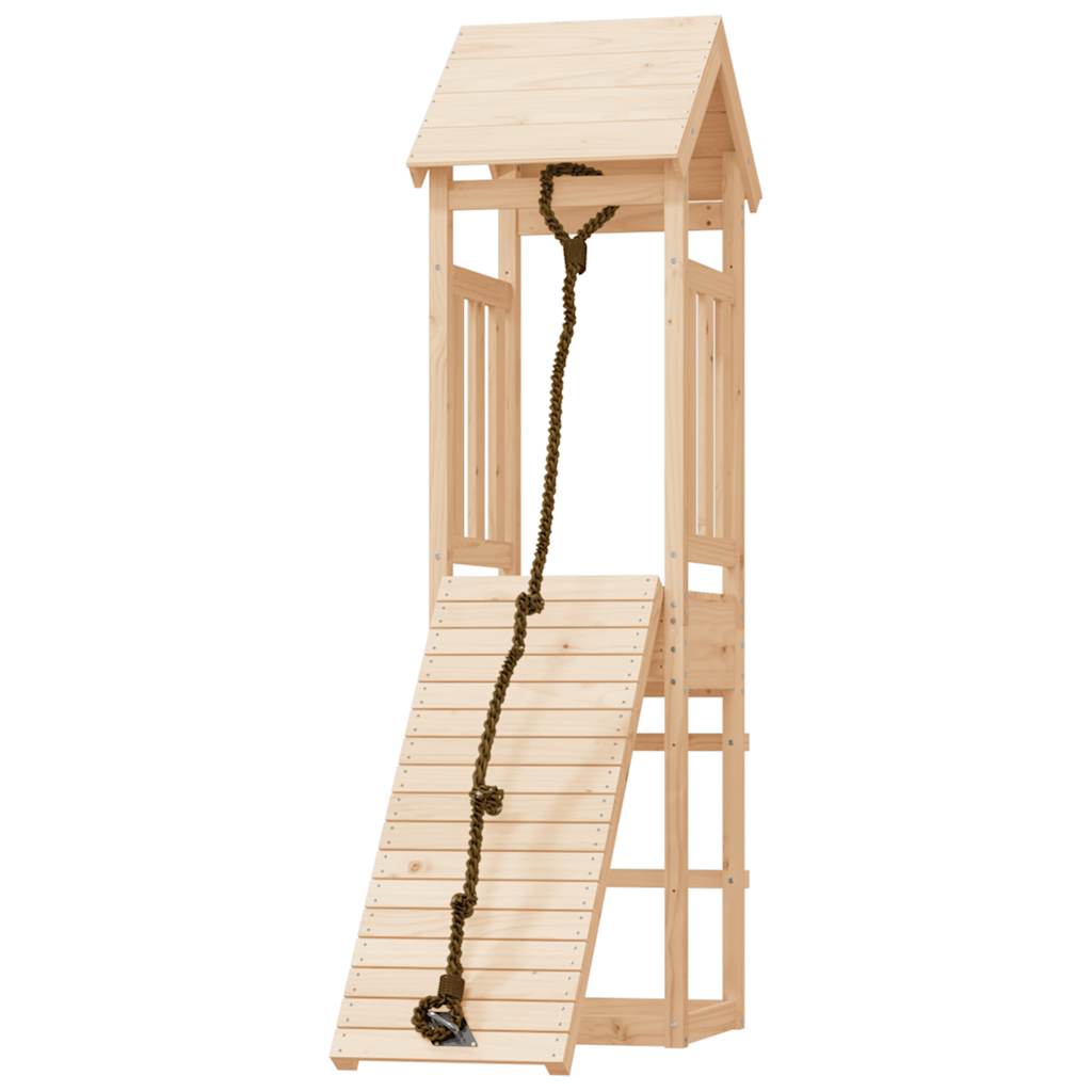 Playhouse With Climbing Wall Solid Wood Pine