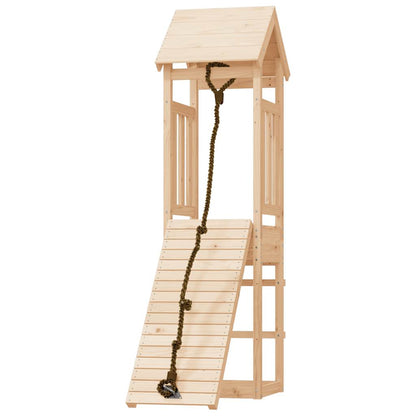 Playhouse With Climbing Wall Solid Wood Pine