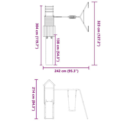 Outdoor Playset Solid Wood Pine