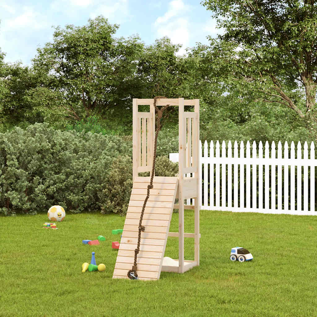 Playhouse With Climbing Wall Solid Wood Pine