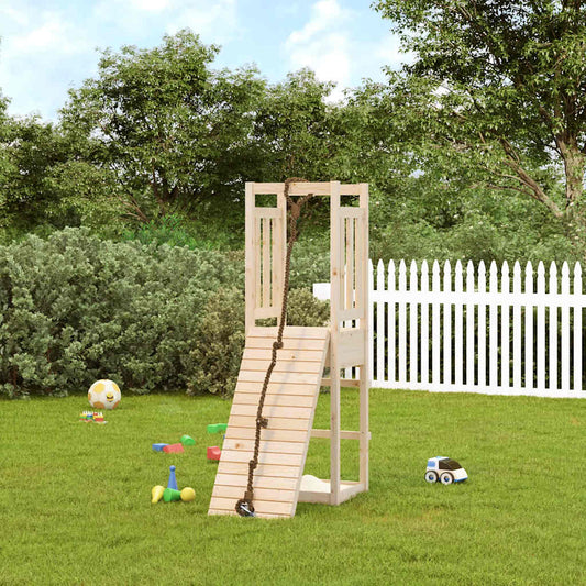 Playhouse With Climbing Wall Solid Wood Pine