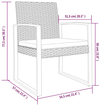 Garden Dining Chairs 2 Pcs Pp Rattan