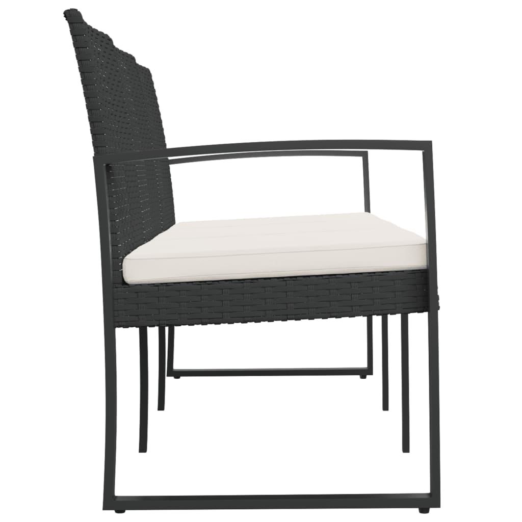 3-Seater Garden Bench With Cushions Pp Rattan