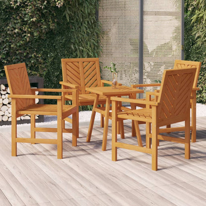 Garden Dining Chairs 2 Pcs Solid Wood Acacia