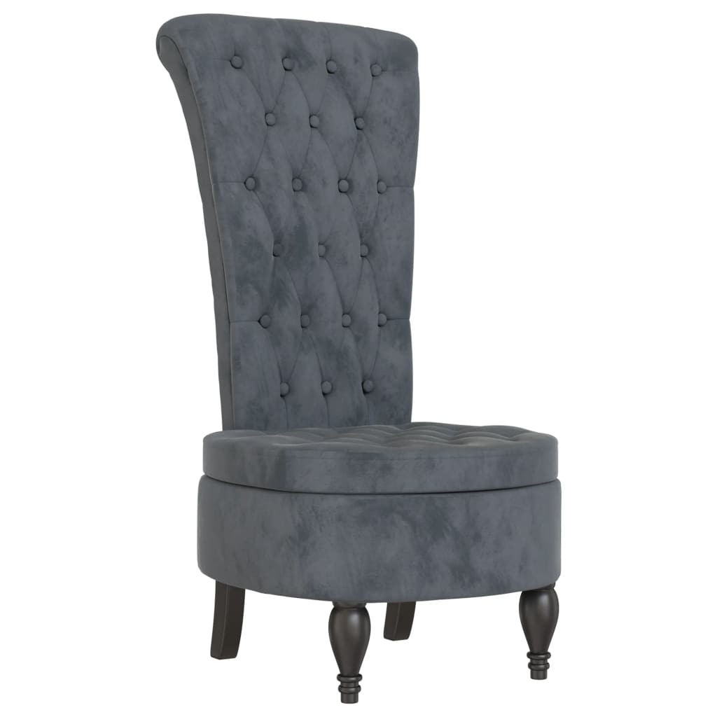 High Back Chair Velvet Button Design