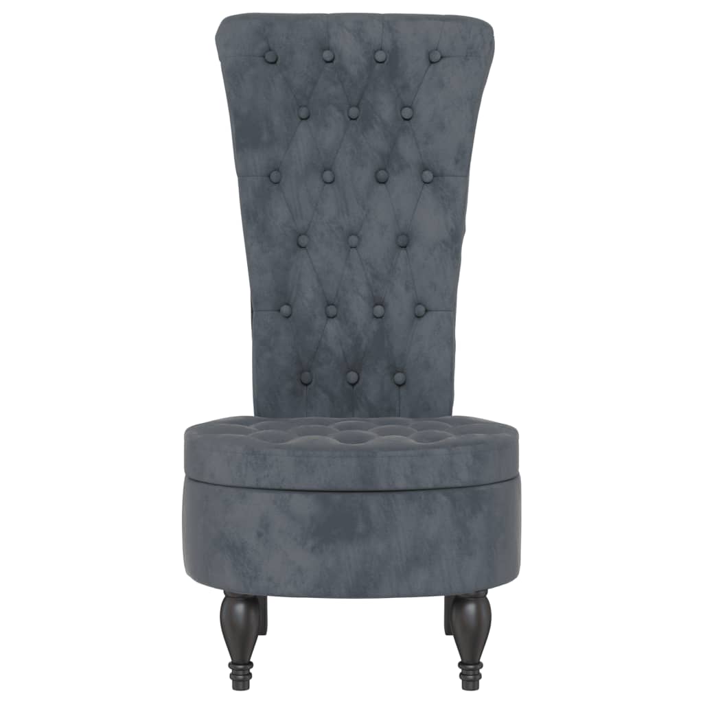 High Back Chair Velvet Button Design