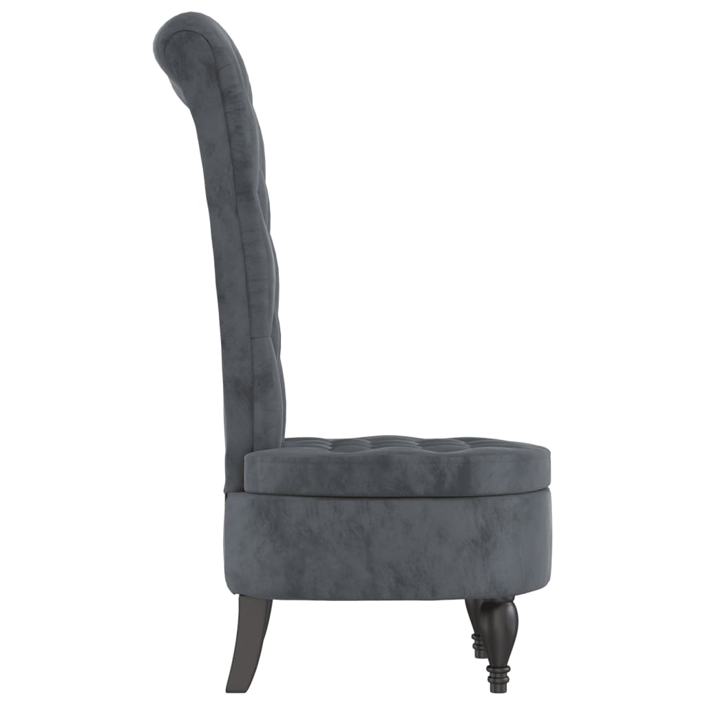 High Back Chair Velvet Button Design
