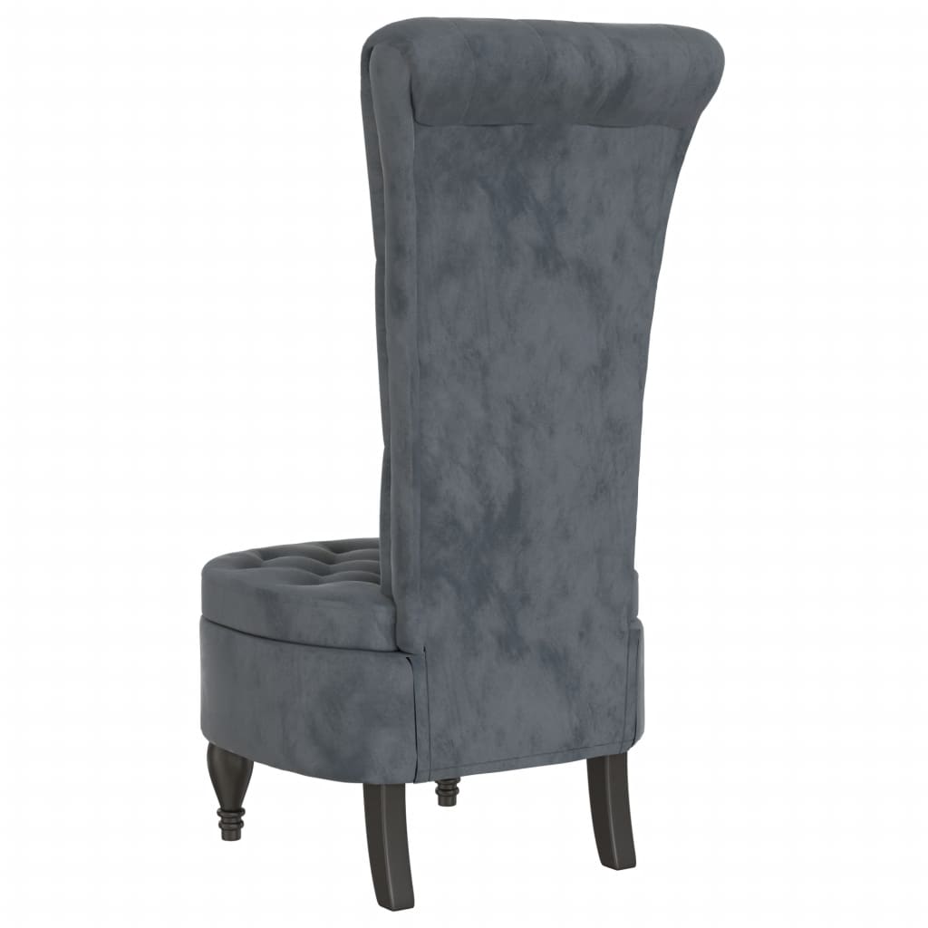 High Back Chair Velvet Button Design