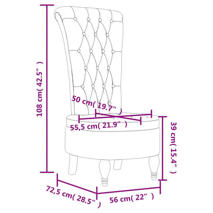 High Back Chair Velvet Button Design