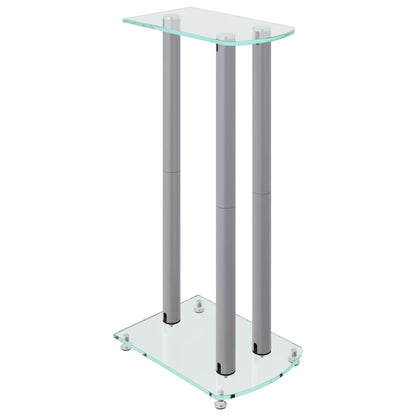 Speaker Stands 2 Pcs Tempered Glass 3 Pillars Design