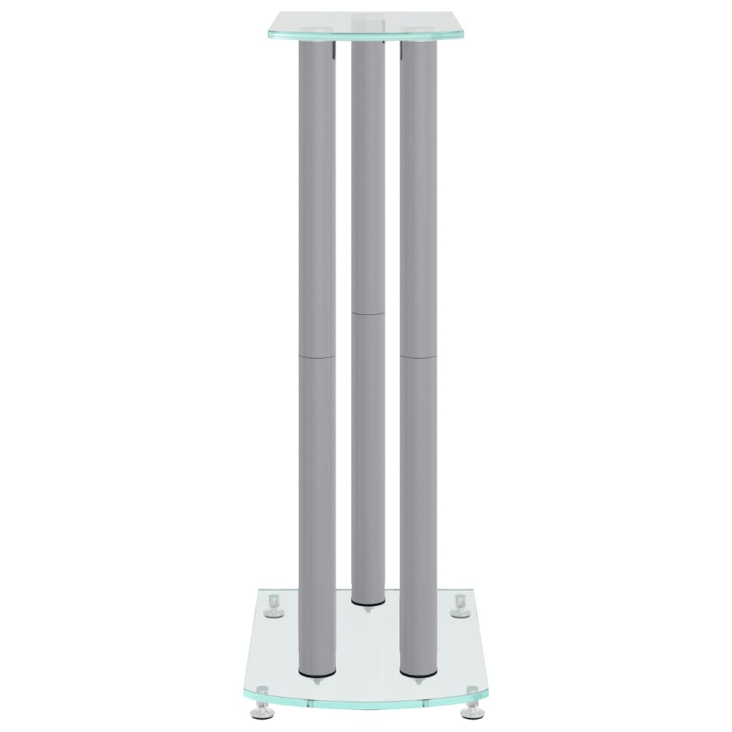 Speaker Stands 2 Pcs Tempered Glass 3 Pillars Design