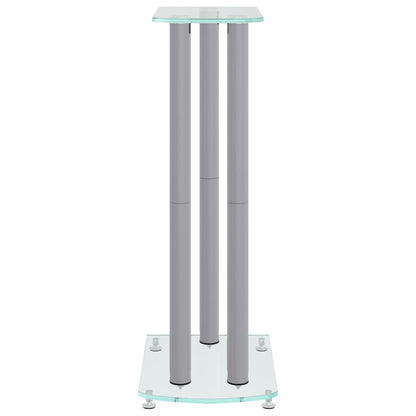 Speaker Stands 2 Pcs Tempered Glass 3 Pillars Design