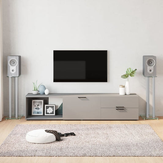 Speaker Stands 2 Pcs Tempered Glass 3 Pillars Design
