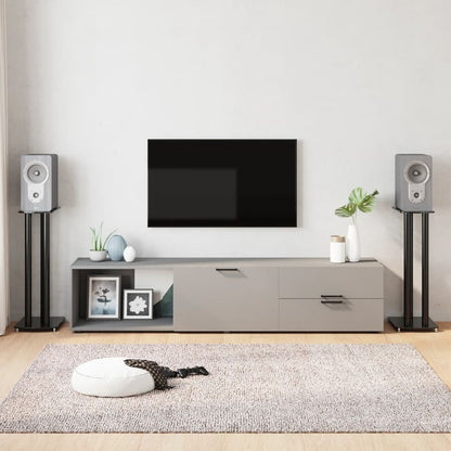 Speaker Stands 2 Pcs Tempered Glass 3 Pillars Design
