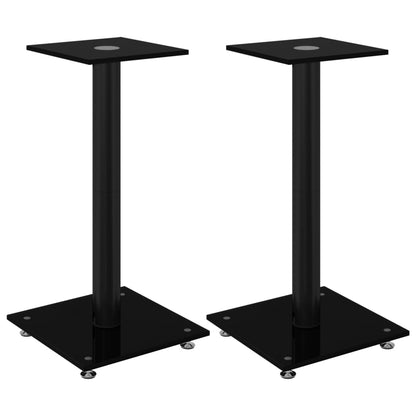Speaker Stands 2 Pcs Tempered Glass 1 Pillar Design