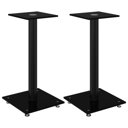 Speaker Stands 2 Pcs Tempered Glass 1 Pillar Design