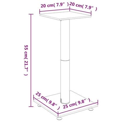 Speaker Stands 2 Pcs Tempered Glass 1 Pillar Design