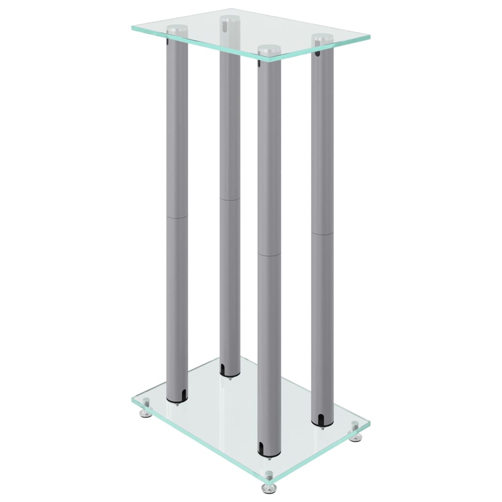 Speaker Stands 2Pcs Tempered Glass 4 Pillars Design