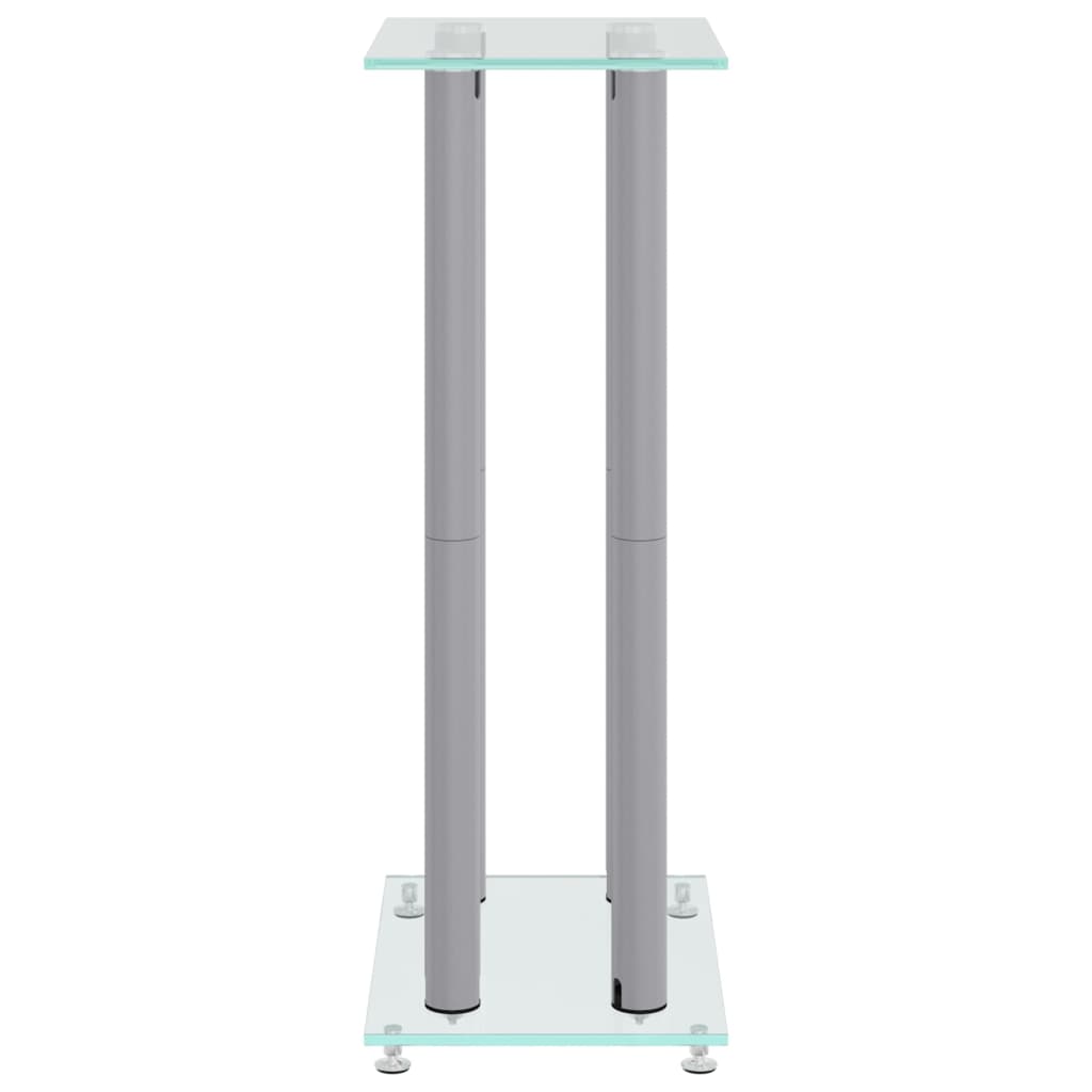 Speaker Stands 2Pcs Tempered Glass 4 Pillars Design