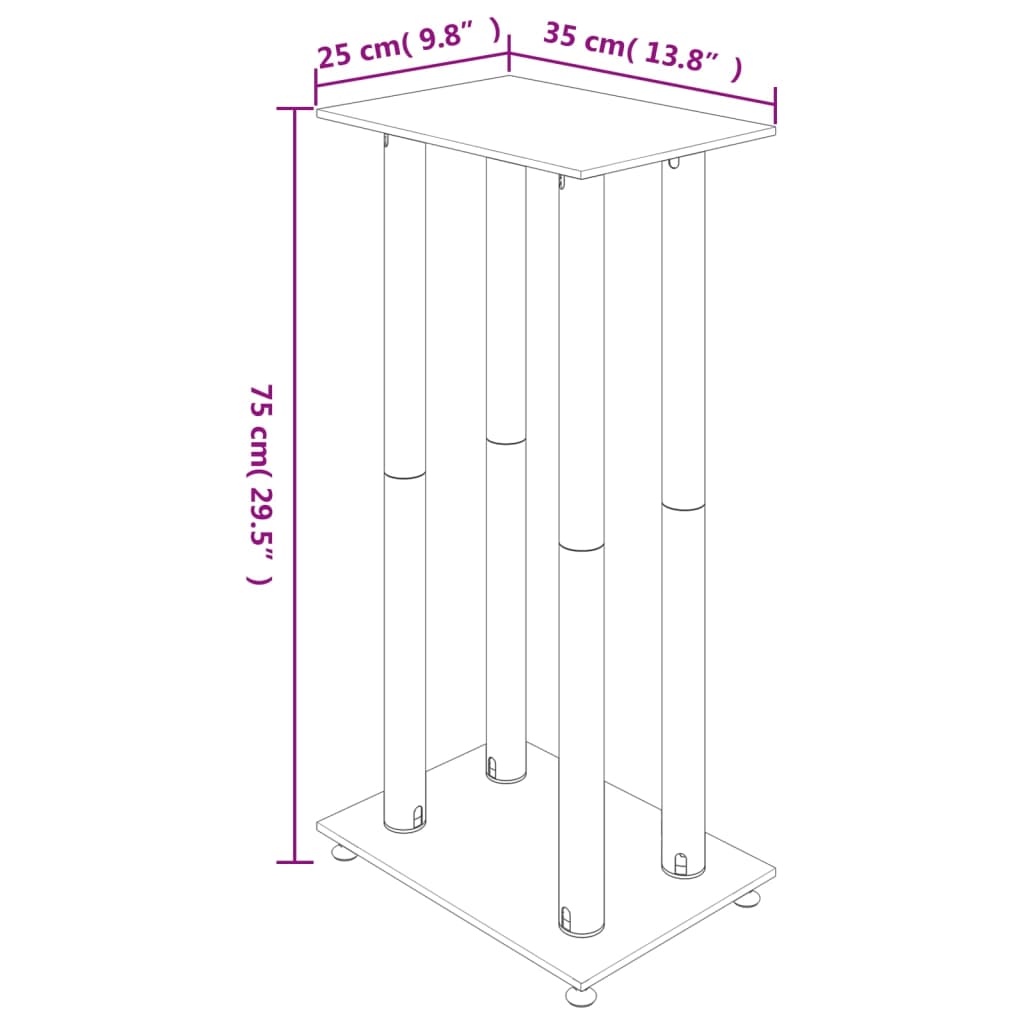 Speaker Stands 2Pcs Tempered Glass 4 Pillars Design