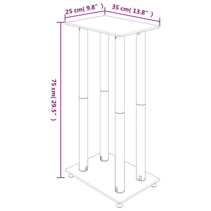 Speaker Stands 2Pcs Tempered Glass 4 Pillars Design