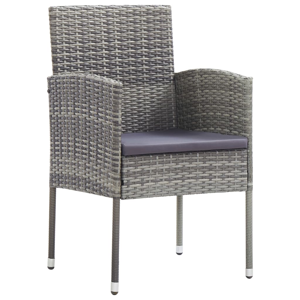 5 Piece Garden Dining Set With Cushions Poly Rattan