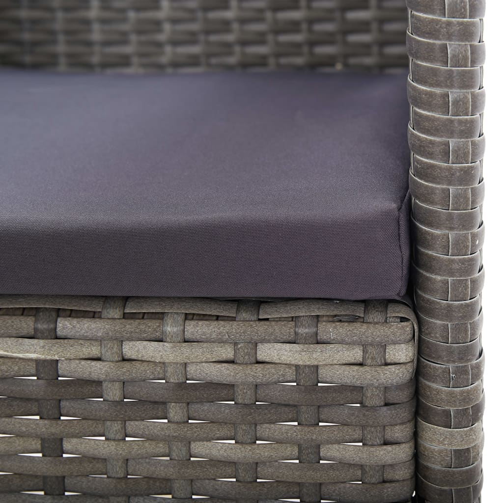 5 Piece Garden Dining Set With Cushions Poly Rattan