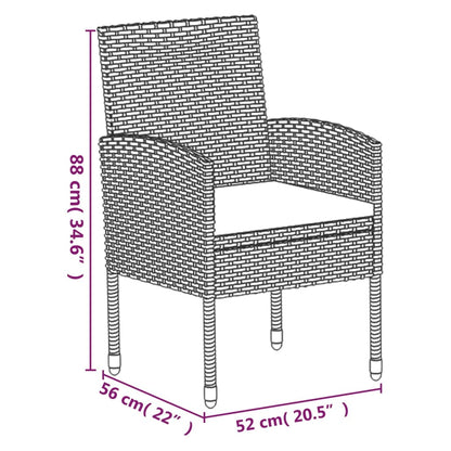 5 Piece Garden Dining Set With Cushions Poly Rattan