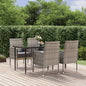 5 Piece Garden Dining Set With Cushions Poly Rattan
