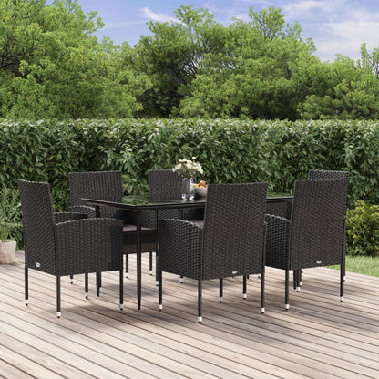 5 Piece Garden Dining Set With Cushions Poly Rattan