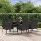 5 Piece Garden Dining Set With Cushions Poly Rattan