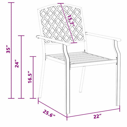 Chair 2 Pcs 56 X 65 X 89Cm Steel